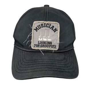 Musician Looking For Groupies Fitted Hat Black One Size Embroidered Fender